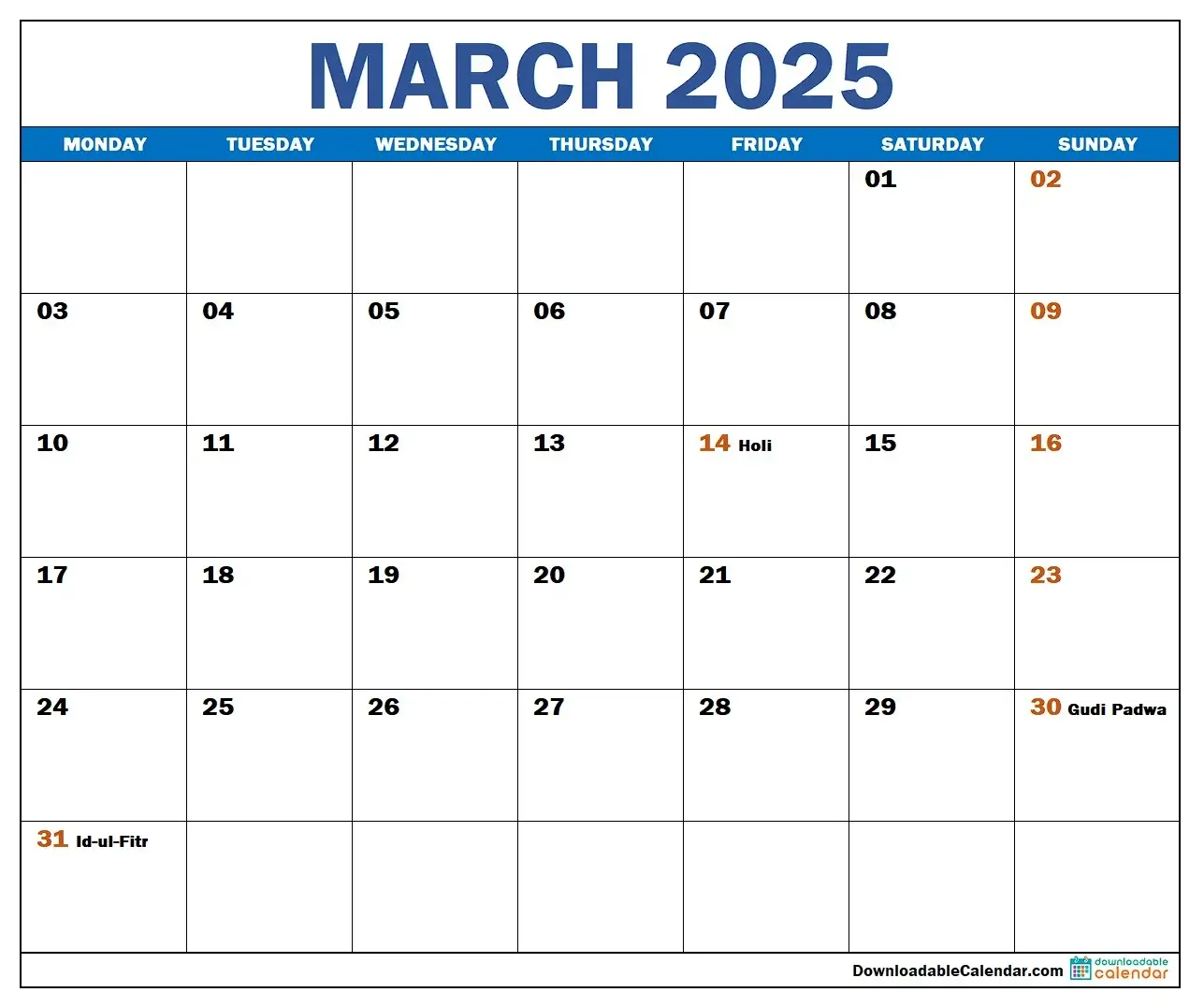 march-2025-calendar-with-indian-holidays march-2025-calendar-with-indian-holidays