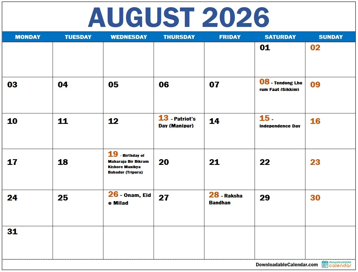August-2026-calendar-with-indian-holidays