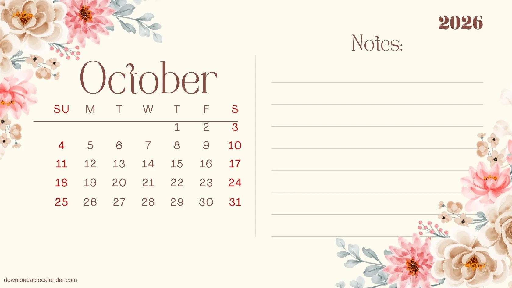 october-2026-floral-calendar-printable october-2026-floral-calendar-printable