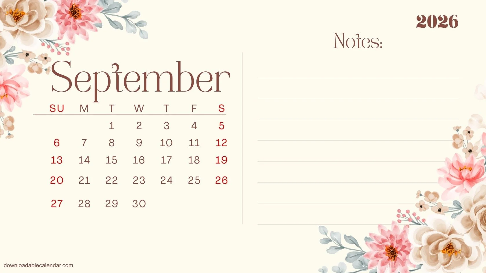 september-2026-floral-calendar-printable september-2026-floral-calendar-printable