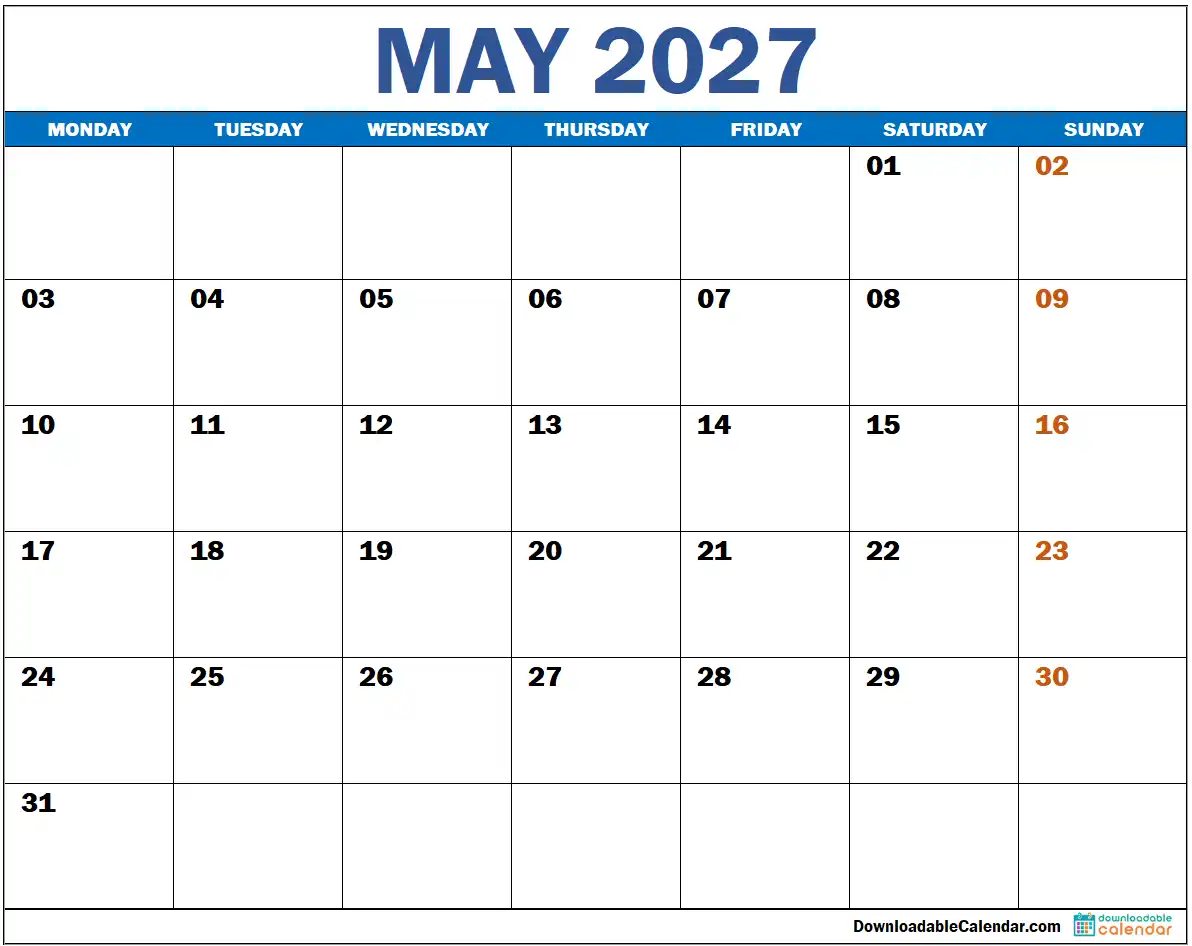 may 2027 calendar