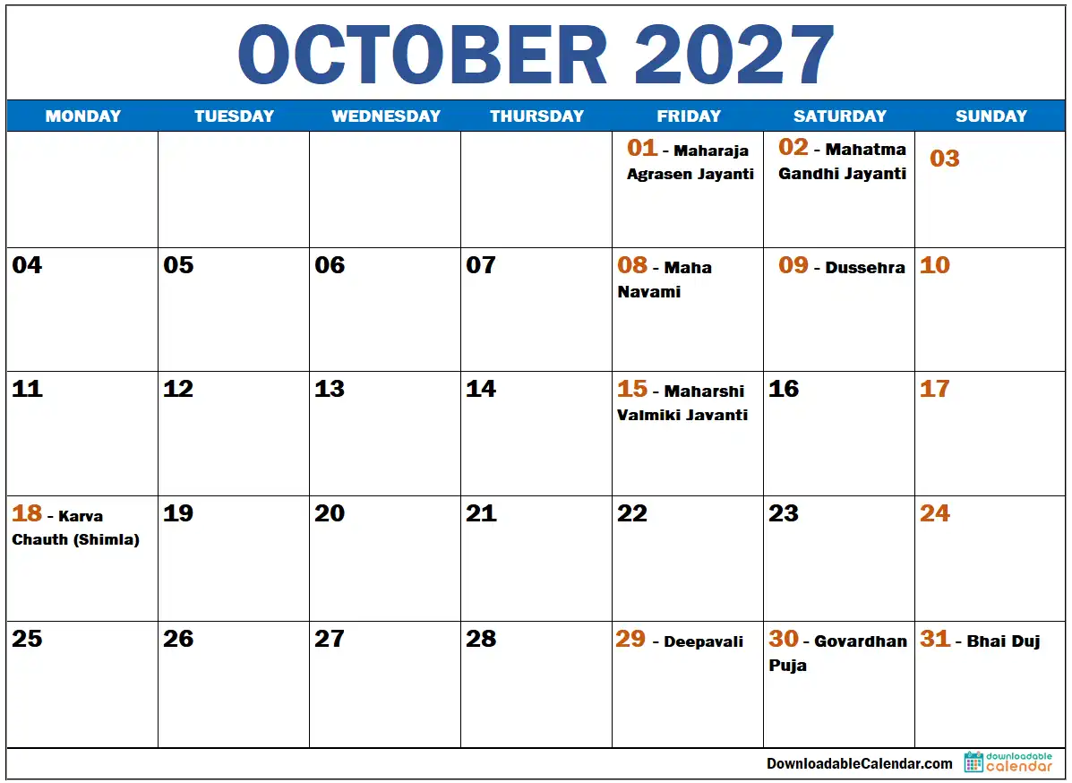 october-2027-calendar-with-indian-holidays october-2027-calendar-with-indian-holidays